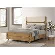 Coaster Bennett Mid-Century Queen Wood Panel Bed in Cream/Light Oak