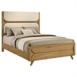 Coaster Bennett Mid-Century Queen Wood Panel Bed in Cream/Light Oak