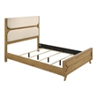 Coaster Bennett Mid-Century Queen Wood Panel Bed in Cream/Light Oak