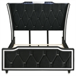 Coaster Lorient Queen LED Upholstered Velvet Wingback Bed in Black