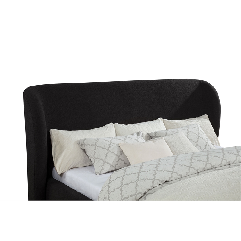 Coaster Blaire California King Upholstered Fabric Wingback Platform Bed in Black