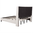 Coaster Leslie California King Upholstered Fabric Wingback Platform Bed in Beige
