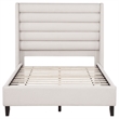 Coaster Leslie Full Upholstered Fabric Wingback Platform Bed in Beige
