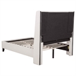 Coaster Leslie Full Upholstered Fabric Wingback Platform Bed in Beige