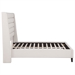 Coaster Leslie Full Upholstered Fabric Wingback Platform Bed in Beige
