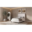 Coaster Leslie Full Upholstered Fabric Wingback Platform Bed in Beige
