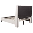 Coaster Leslie Queen Upholstered Fabric Wingback Platform Bed in Beige