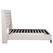 Coaster Leslie Queen Upholstered Fabric Wingback Platform Bed in Beige