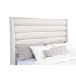 Coaster Leslie Queen Upholstered Fabric Wingback Platform Bed in Beige