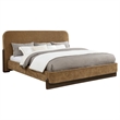 Coaster Baldacci Fabric Eastern King Platform Bed in Curry Yellow/Walnut
