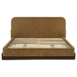 Coaster Baldacci Fabric Eastern King Platform Bed in Curry Yellow/Walnut