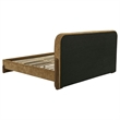 Coaster Baldacci Fabric Eastern King Platform Bed in Curry Yellow/Walnut