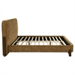 Coaster Baldacci Fabric Eastern King Platform Bed in Curry Yellow/Walnut