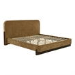 Coaster Baldacci Fabric Eastern King Platform Bed in Curry Yellow/Walnut