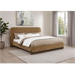 Coaster Baldacci Fabric Queen Platform Bed in Curry Yellow/Walnut