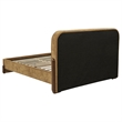 Coaster Baldacci Fabric Queen Platform Bed in Curry Yellow/Walnut