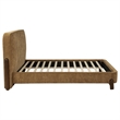 Coaster Baldacci Fabric Queen Platform Bed in Curry Yellow/Walnut