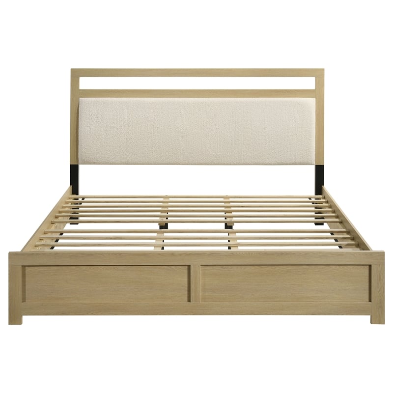 Coaster Hendricks Transitional Eastern King Wood Platform Bed in Light Oak
