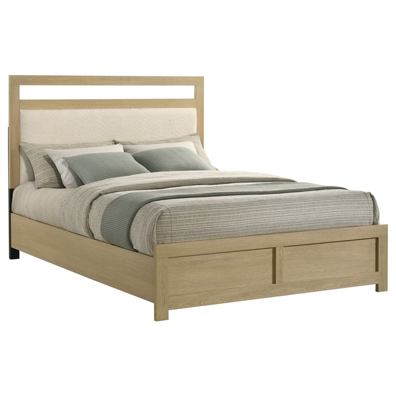 Coaster Hendricks Transitional Queen Wood Platform Bed in Light Oak