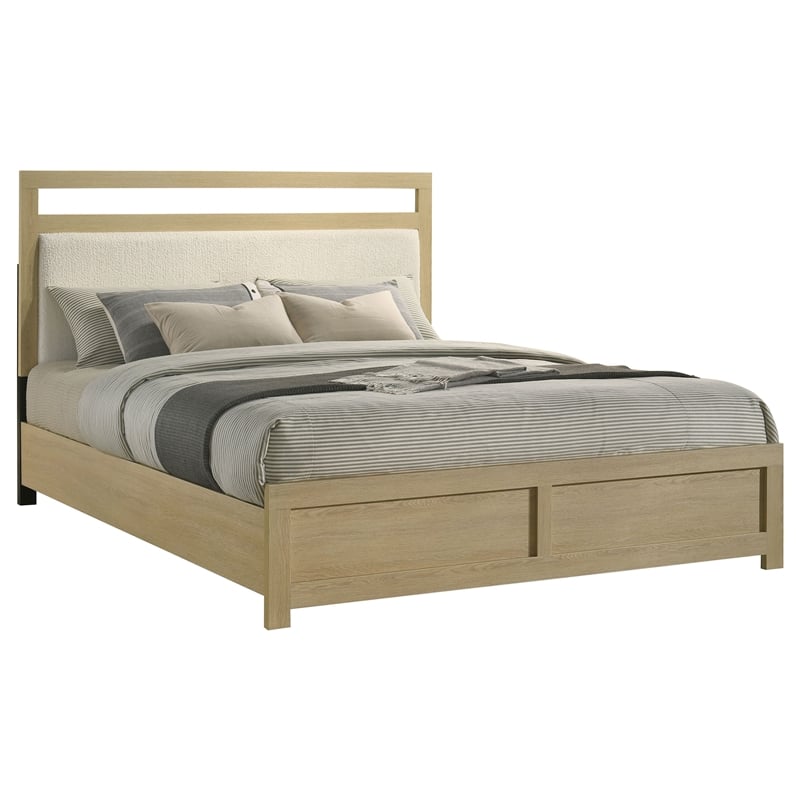 Coaster Hendricks Transitional California King Wood Platform Bed in Light Oak