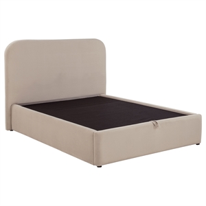 Coaster Anders Full Upholstered Fabric Platform Bed in Beige
