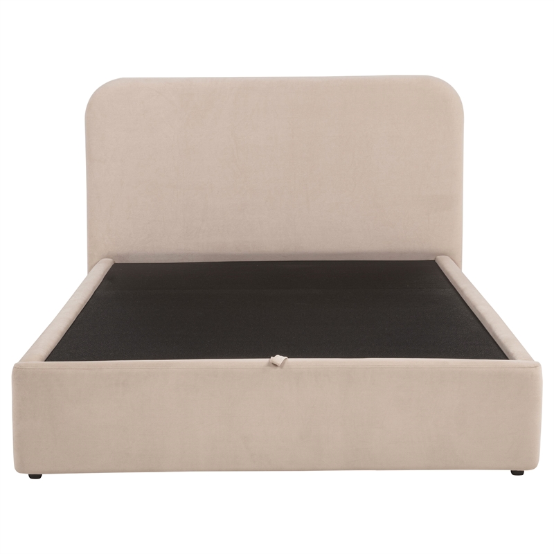 Coaster Anders Queen Upholstered Fabric Platform Bed in Beige