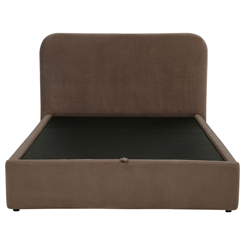Coaster Anders Queen Upholstered Fabric Platform Bed in Chocolate