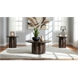 Coaster Cayenne 3-Piece Transitional Round Mango Wood Coffee Table Set in Walnut