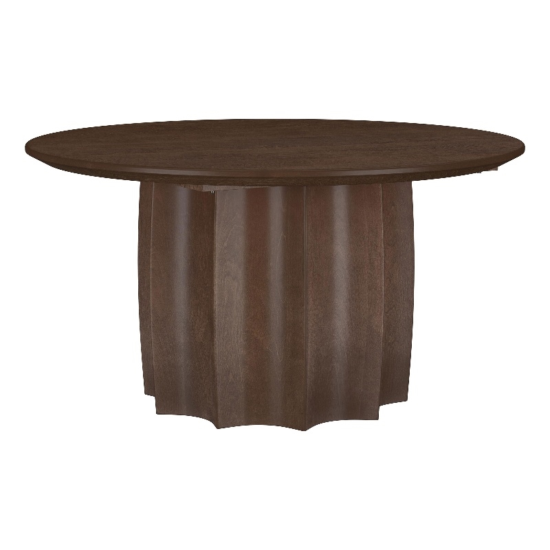 Coaster Cayenne Transitional Round Mango Wood Cocktail Coffee Table in Walnut