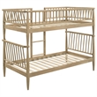 Coaster Abram Windsor Twin over Twin Wood Bunk Bed with Ladder in Almond
