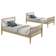 Coaster Abram Windsor Twin over Twin Wood Bunk Bed with Ladder in Almond