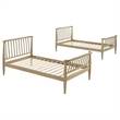 Coaster Abram Windsor Twin over Twin Wood Bunk Bed with Ladder in Almond