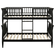 Coaster Abram Windsor Twin over Twin Wood Bunk Bed with Ladder in Black