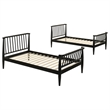 Coaster Abram Windsor Twin over Twin Wood Bunk Bed with Ladder in Black