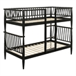 Coaster Abram Windsor Twin over Twin Wood Bunk Bed with Ladder in Black