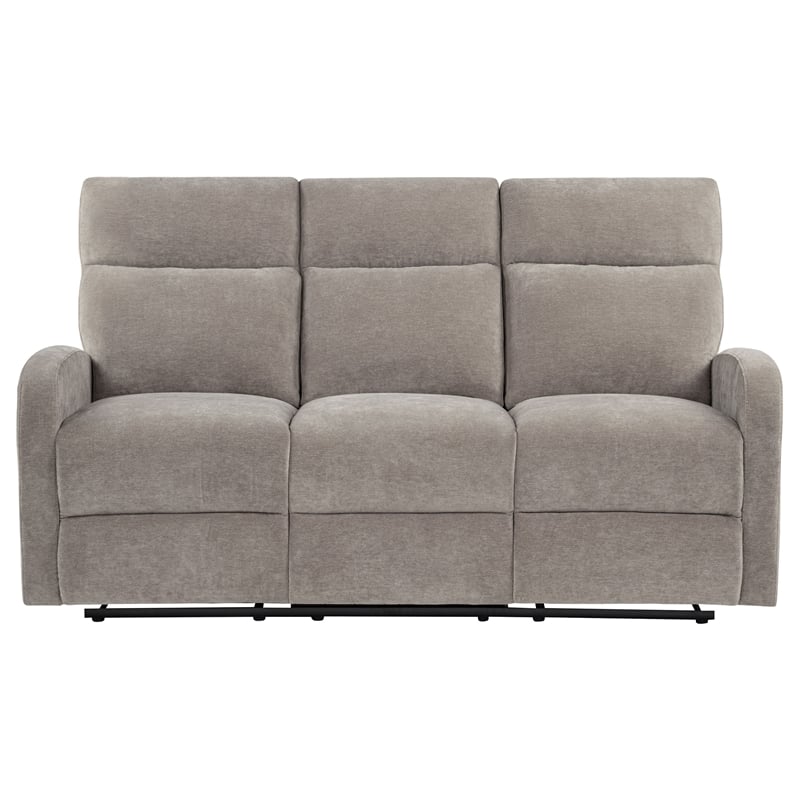 Coaster Hamilton Chenille Upholstered Manual Reclining Sofa in Sand