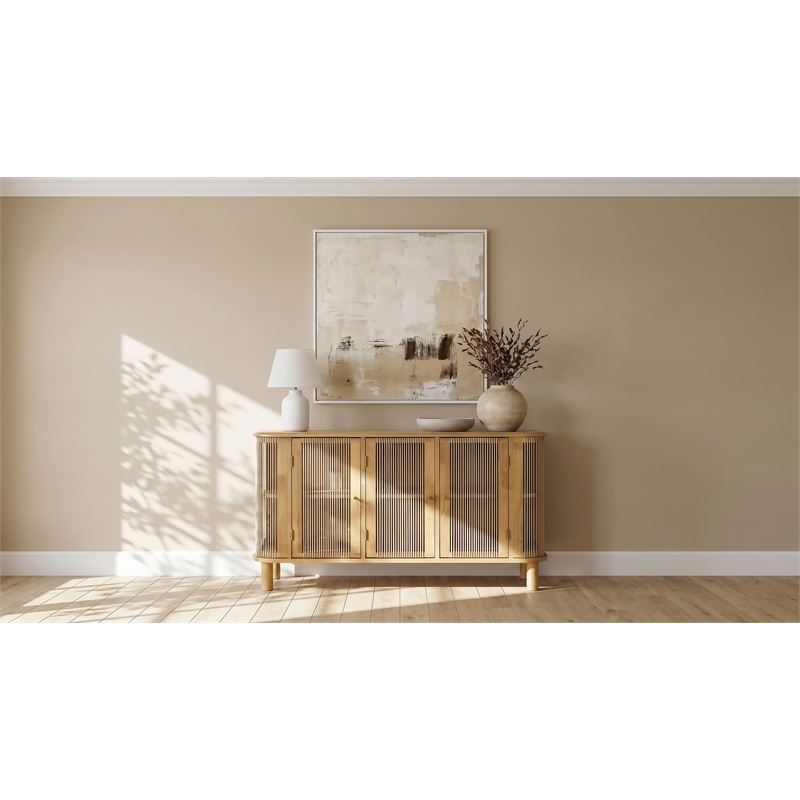 Coaster Ervine 3-Door Farmhouse Accent Storage Wood Sideboard Cabinet in Natural