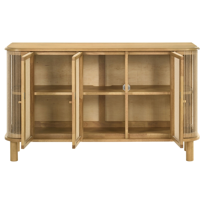 Coaster Ervine 3-Door Farmhouse Accent Storage Wood Sideboard Cabinet in Natural