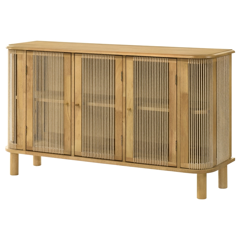 Coaster Ervine 3-Door Farmhouse Accent Storage Wood Sideboard Cabinet in Natural