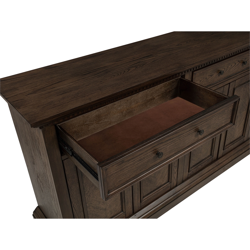 Coaster Ridgewell 2-Drawer 4-Door Traditional Wood Dining Server in Dark Oak