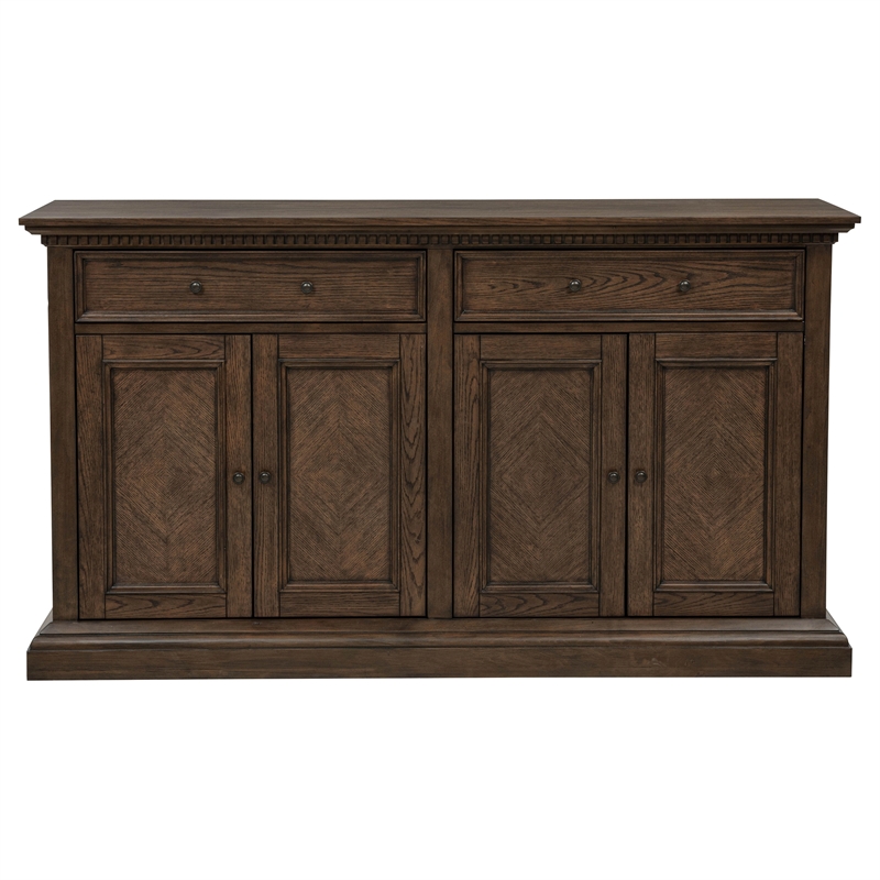 Coaster Ridgewell 2-Drawer 4-Door Traditional Wood Dining Server in Dark Oak