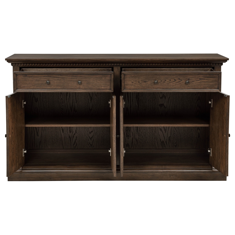Coaster Ridgewell 2-Drawer 4-Door Traditional Wood Dining Server in Dark Oak