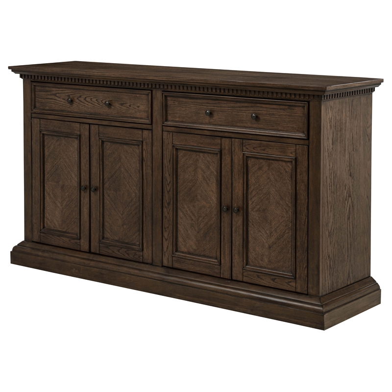 Coaster Ridgewell 2-Drawer 4-Door Traditional Wood Dining Server in Dark Oak