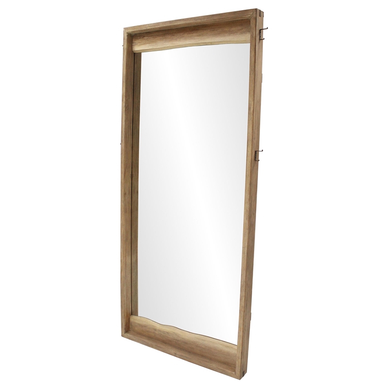 Coaster Stillwater Full-Length Wood Floor Mirror in Weathered Oak