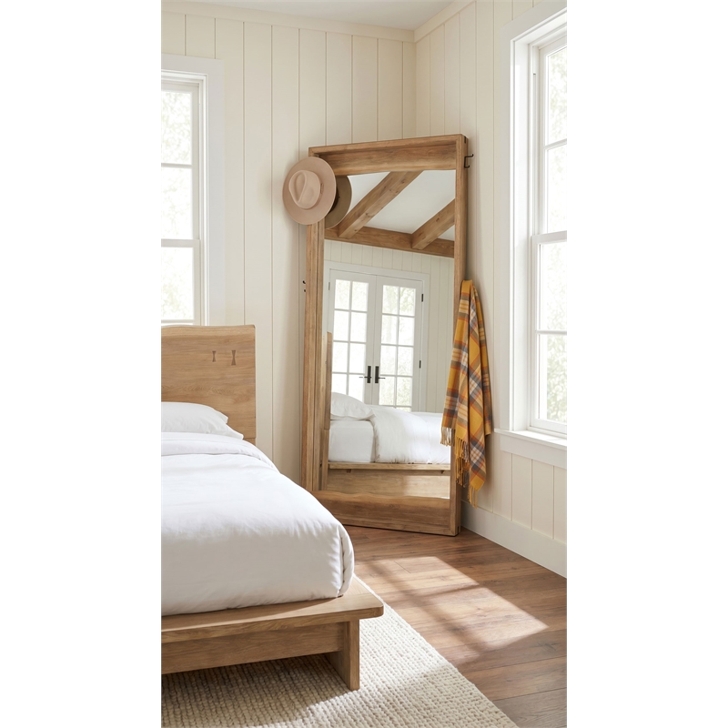 Coaster Stillwater Full-Length Wood Floor Mirror in Weathered Oak