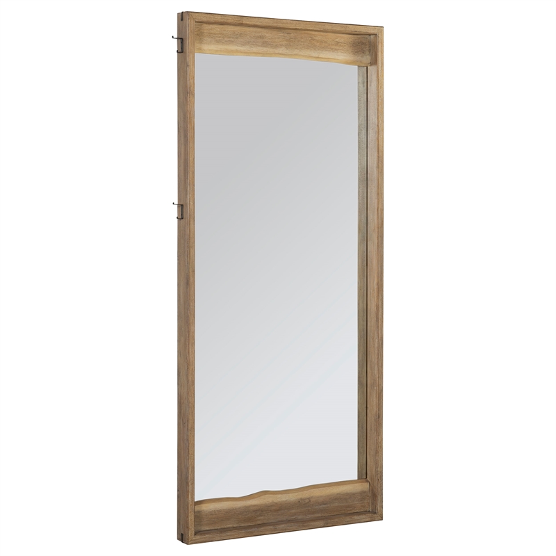 Coaster Stillwater Full-Length Wood Floor Mirror in Weathered Oak