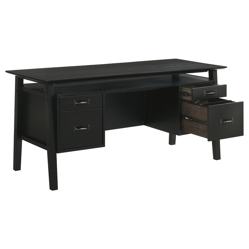 Coaster Goodson 64-inch 4-Drawer Wood Computer Desk in Black