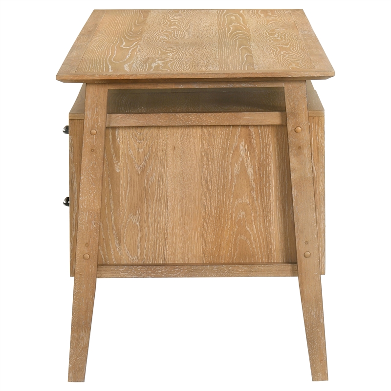 Coaster Goodson 64-inch 4-Drawer Wood Computer Desk in Distressed Light Brown