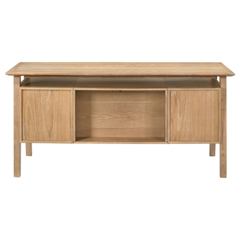 Coaster Goodson 64-inch 4-Drawer Wood Computer Desk in Distressed Light Brown