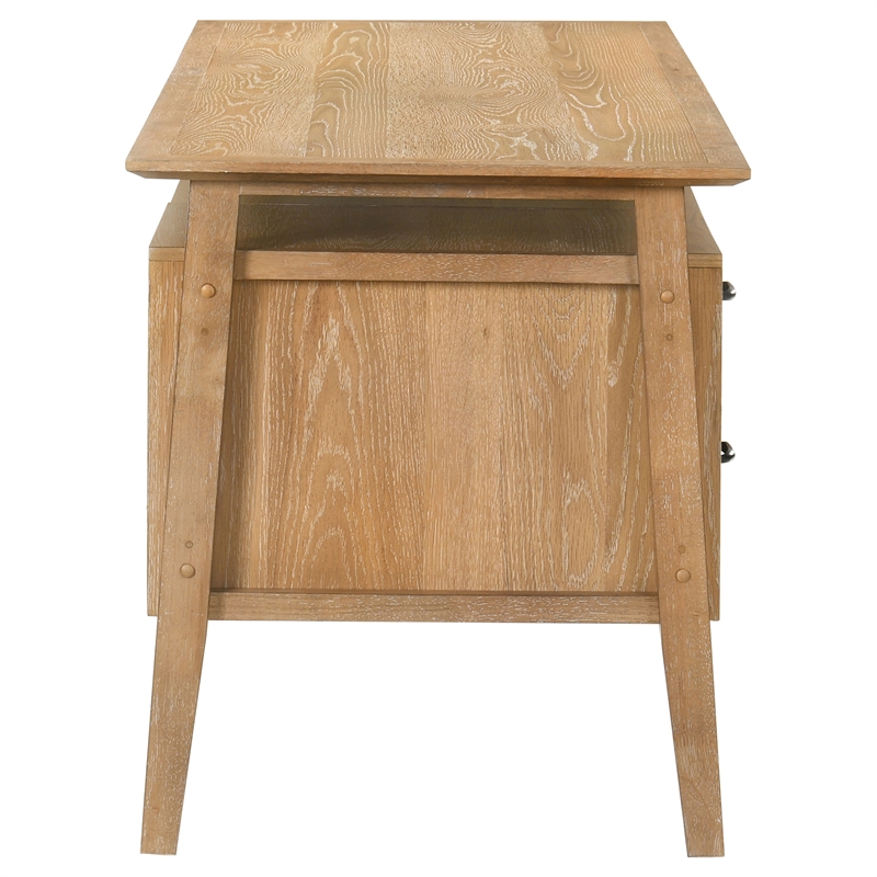 Coaster Goodson 64-inch 4-Drawer Wood Computer Desk in Distressed Light Brown